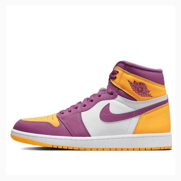 Purple / Yellow Men\'s Nike Retro High OG Brotherhood Basketball Shoes Air Jordan 1 | JD-540ML