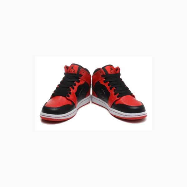 Red / Black Men's Nike Mid Basketball Shoes Air Jordan 1 | JD-923NS