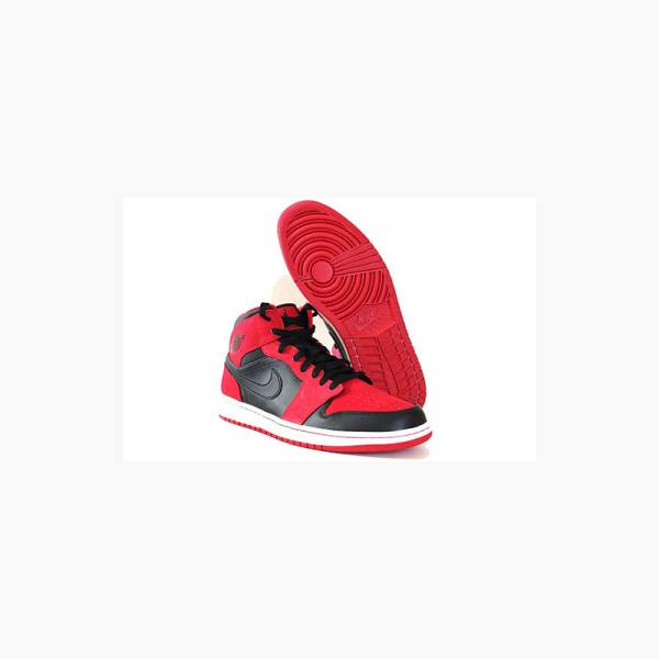 Red / Black Men's Nike Mid Basketball Shoes Air Jordan 1 | JD-923NS