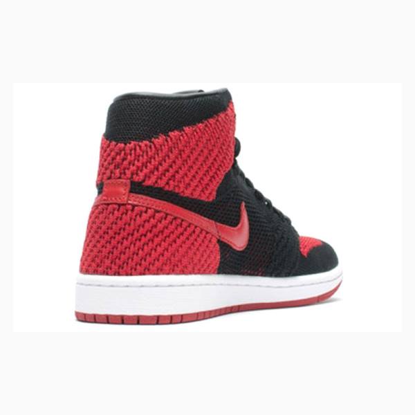 Red / Black Men's Nike Retro Flyknit Banned - Bred Basketball Shoes Air Jordan 1 | JD-794VK