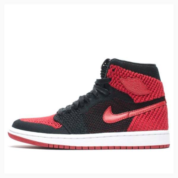 Red / Black Men\'s Nike Retro Flyknit Banned - Bred Basketball Shoes Air Jordan 1 | JD-794VK