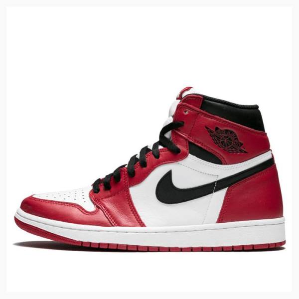 Red / Black Men\'s Nike Retro High OG Chicago Basketball Shoes Air Jordan 1 | JD-751EA