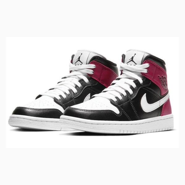 Red / Black Women's Nike Mid Noble Basketball Shoes Air Jordan 1 | JD-028PV