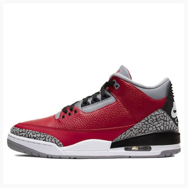 Red / Grey Men\'s Nike Retro SE CHI - Chicago Basketball Shoes Air Jordan 3 | JD-735AL