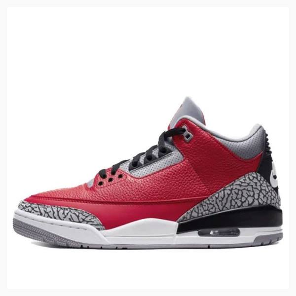 Red / Grey Men\'s Nike Retro SE Unite Fire Basketball Shoes Air Jordan 3 | JD-824PN