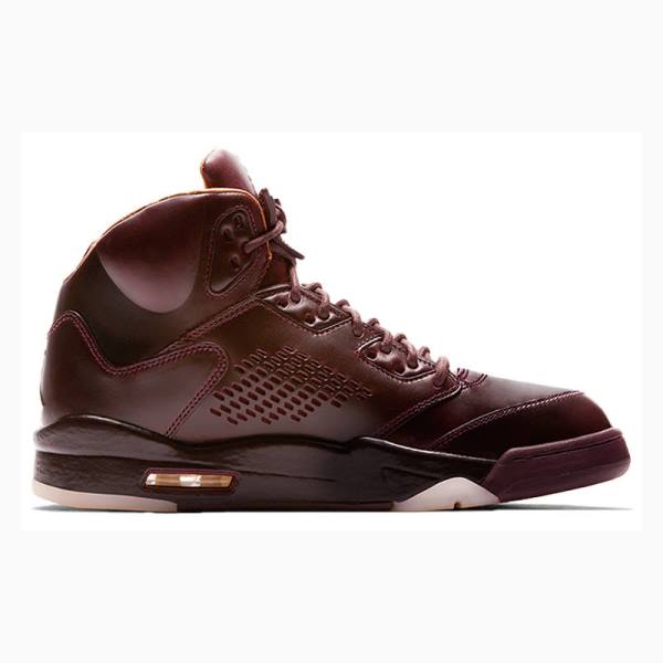 Red Men's Nike Premium Bordeaux Basketball Shoes Air Jordan 5 | JD-703AN