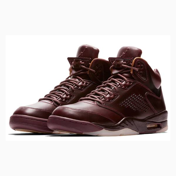 Red Men's Nike Premium Bordeaux Basketball Shoes Air Jordan 5 | JD-703AN