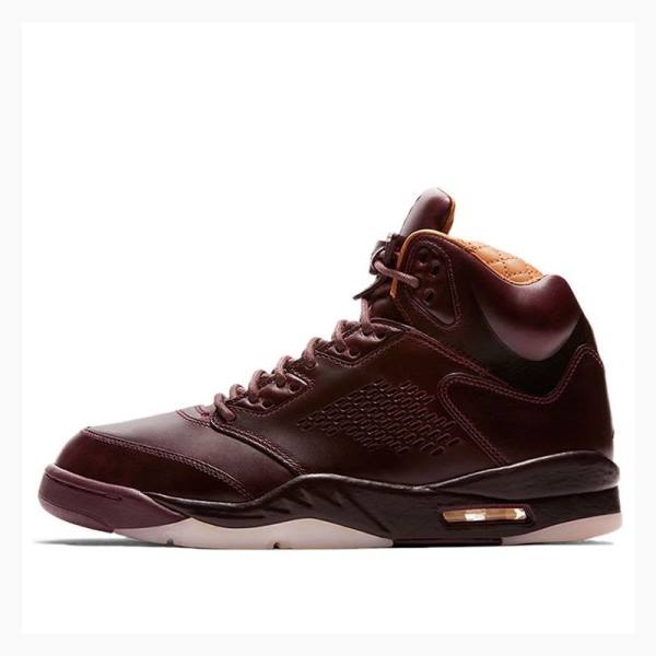 Red Men\'s Nike Premium Bordeaux Basketball Shoes Air Jordan 5 | JD-703AN