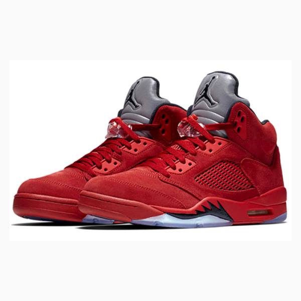 Red Men's Nike Retro Suede Basketball Shoes Air Jordan 5 | JD-341KL