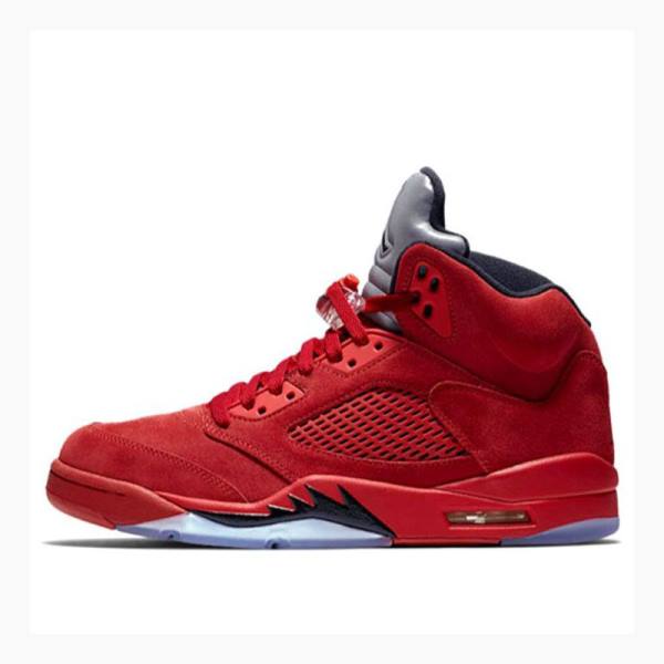 Red Men\'s Nike Retro Suede Basketball Shoes Air Jordan 5 | JD-341KL