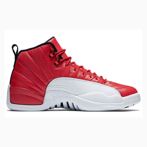 Red / White Men's Nike Retro Gym Basketball Shoes Air Jordan 12 | JD-573BK