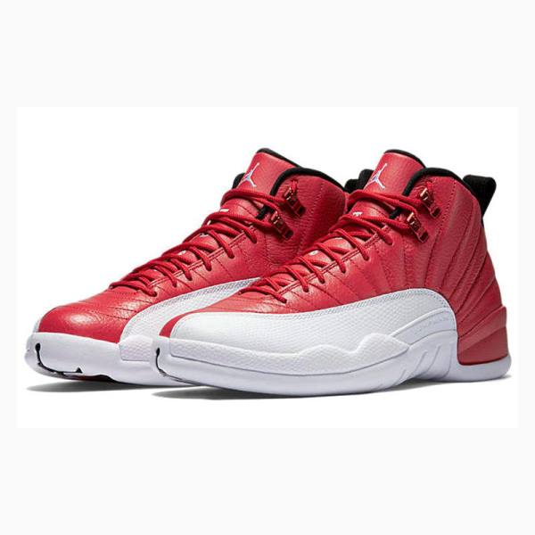 Red / White Men's Nike Retro Gym Basketball Shoes Air Jordan 12 | JD-573BK