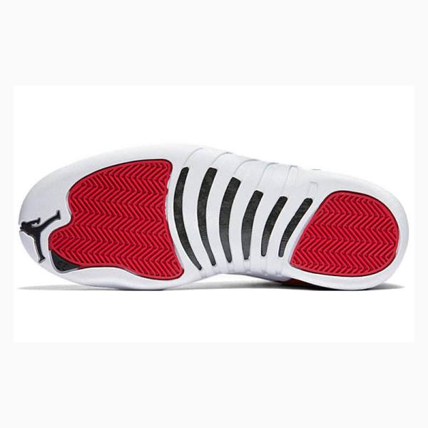 Red / White Men's Nike Retro Gym Basketball Shoes Air Jordan 12 | JD-573BK