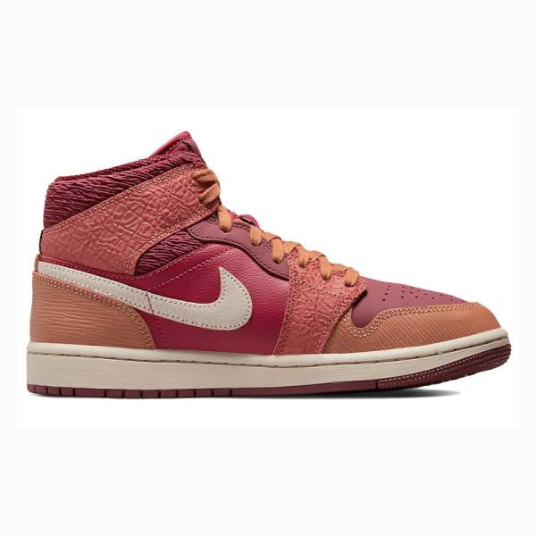 Red Women's Nike Mid Basketball Shoes Air Jordan 1 | JD-317TC