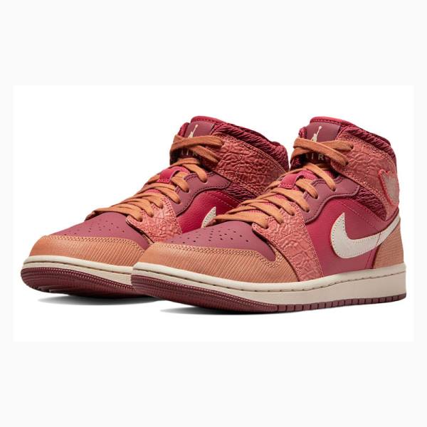 Red Women's Nike Mid Basketball Shoes Air Jordan 1 | JD-317TC