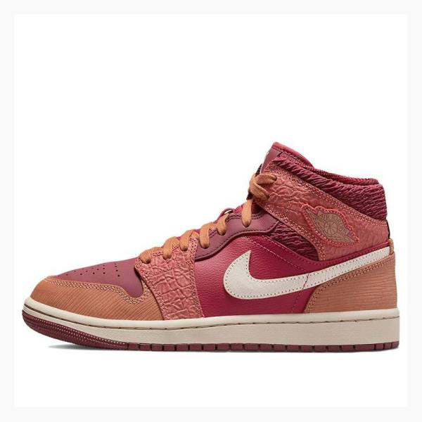 Red Women\'s Nike Mid Basketball Shoes Air Jordan 1 | JD-317TC