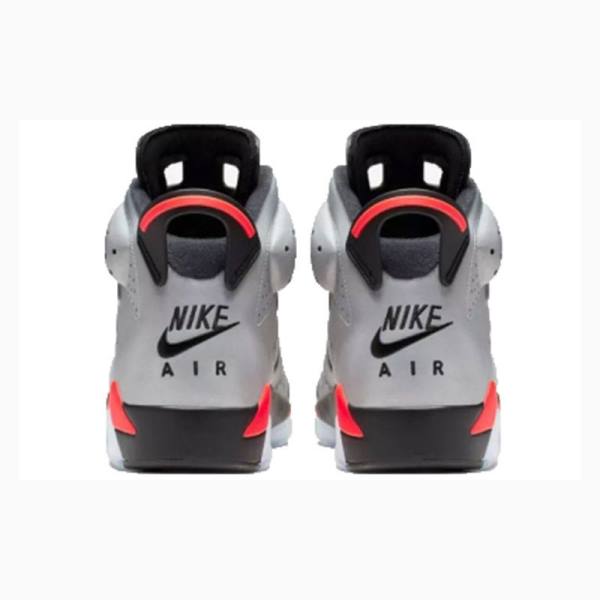 Silver / Black / Red Men's Nike Retro Reflective Infrared Basketball Shoes Air Jordan 6 | JD-716FN