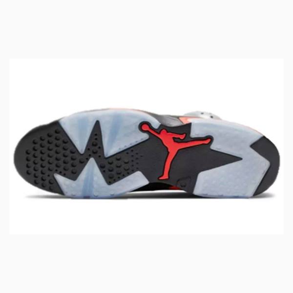 Silver / Black / Red Men's Nike Retro Reflective Infrared Basketball Shoes Air Jordan 6 | JD-716FN