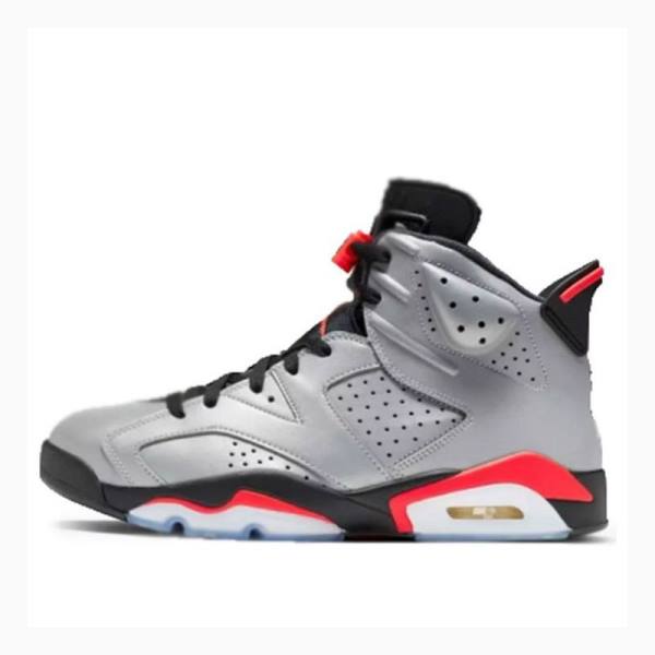 Silver / Black / Red Men\'s Nike Retro Reflective Infrared Basketball Shoes Air Jordan 6 | JD-716FN