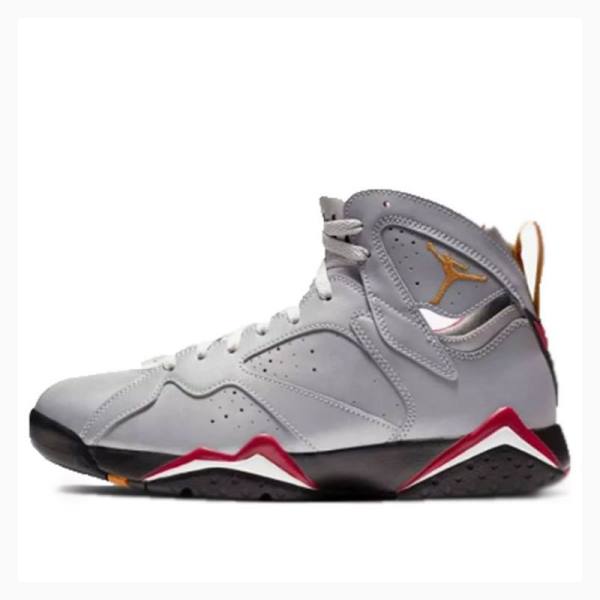 Silver Men\'s Nike Retro Reflective Cardinal Basketball Shoes Air Jordan 7 | JD-391RC