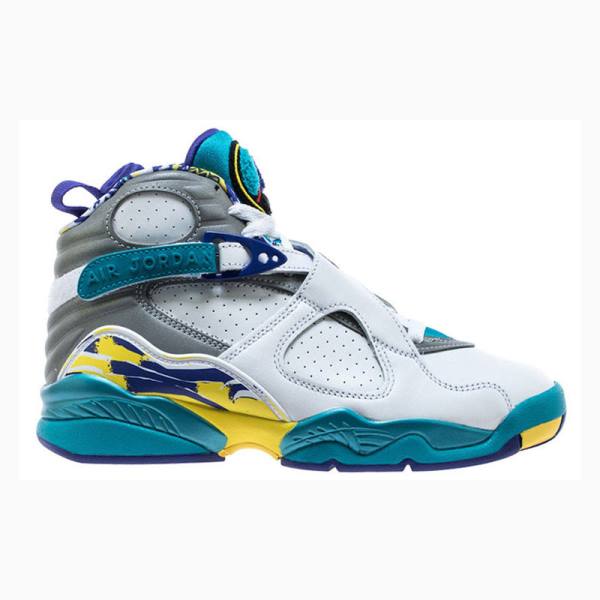 White / Aqua Women's Nike Retro Basketball Shoes Air Jordan 8 | JD-041HV