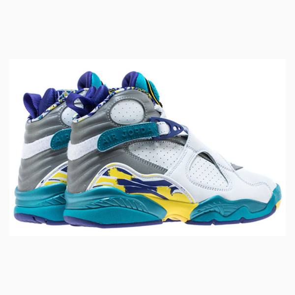 White / Aqua Women's Nike Retro Basketball Shoes Air Jordan 8 | JD-041HV