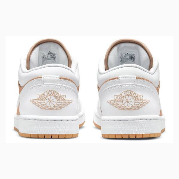 White / Beige Men's Nike Low Sneakers Air Jordan 1 | JD-326VE