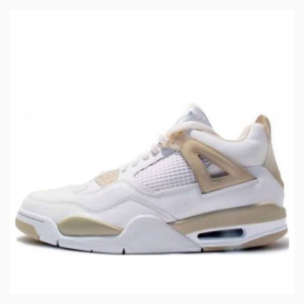 White / Beige Women\'s Nike Retro Basketball Shoes Air Jordan 4 | JD-061QP