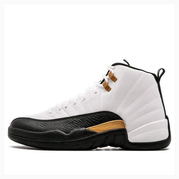 White / Black / Gold Men\'s Nike Retro CNY Chinese New Year Basketball Shoes Air Jordan 12 | JD-107HF