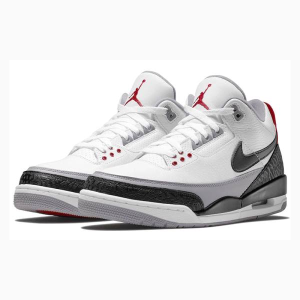 White / Black / Grey Men's Nike Retro NRG Tinker Basketball Shoes Air Jordan 3 | JD-734VI