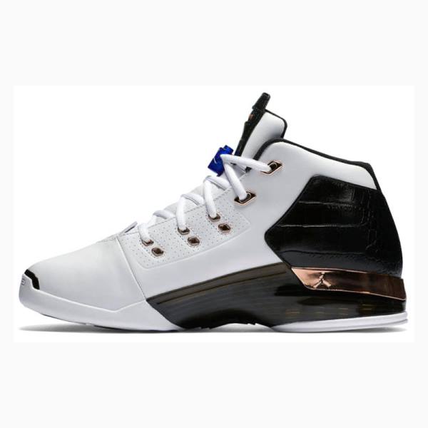 White / Black Men's Nike Retro Copper Basketball Shoes Air Jordan 17 | JD-302TI