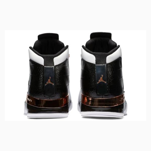 White / Black Men's Nike Retro Copper Basketball Shoes Air Jordan 17 | JD-302TI