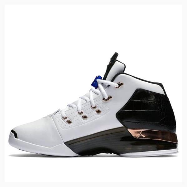 White / Black Men\'s Nike Retro Copper Basketball Shoes Air Jordan 17 | JD-302TI