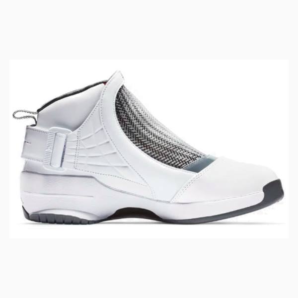 White / Black Men's Nike Retro Flint Grey Basketball Shoes Air Jordan 19 | JD-785LP