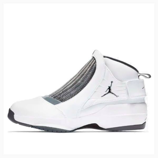 White / Black Men\'s Nike Retro Flint Grey Basketball Shoes Air Jordan 19 | JD-785LP