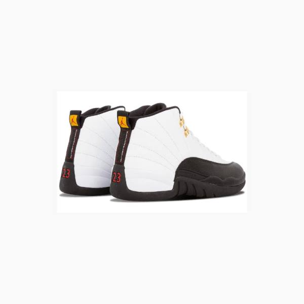 White / Black Men's Nike Retro Taxi Basketball Shoes Air Jordan 12 | JD-657NQ