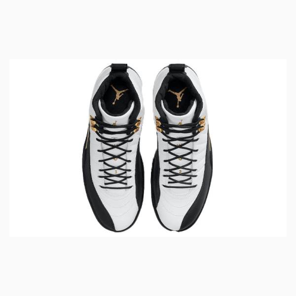 White / Black Men's Nike Retro Taxi Suede Basketball Shoes Air Jordan 12 | JD-169FP