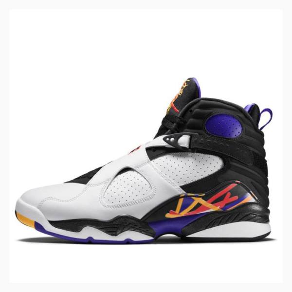 White / Black Men\'s Nike Retro Three Times a Charm Basketball Shoes Air Jordan 8 | JD-643NR