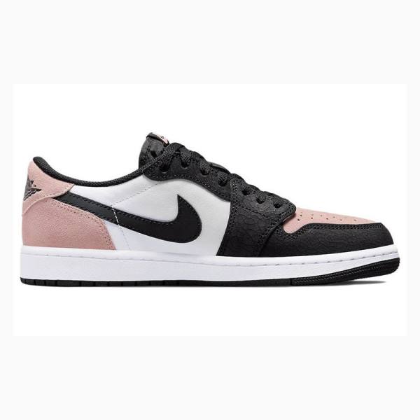 White / Black / Pink Men's Nike Retro Low OG Bleached Coral Sneakers Air Jordan 1 | JD-076XG