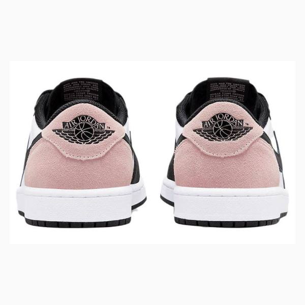 White / Black / Pink Men's Nike Retro Low OG Bleached Coral Sneakers Air Jordan 1 | JD-076XG