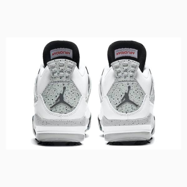 White / Black / Red Men's Nike Golf Cement Basketball Shoes Air Jordan 4 | JD-689KC