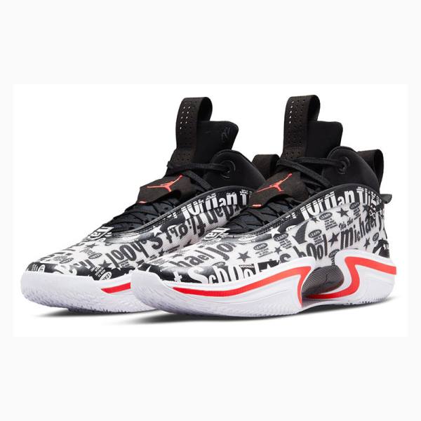 White / Black / Red Men's Nike PF Basketball Shoes Air Jordan 36 | JD-417VY