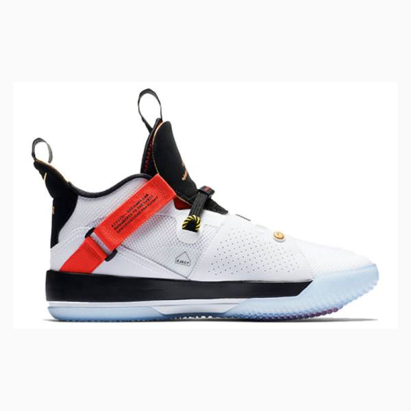 White / Black / Red Men's Nike PF Future Flight Basketball Shoes Air Jordan 33 | JD-475SB