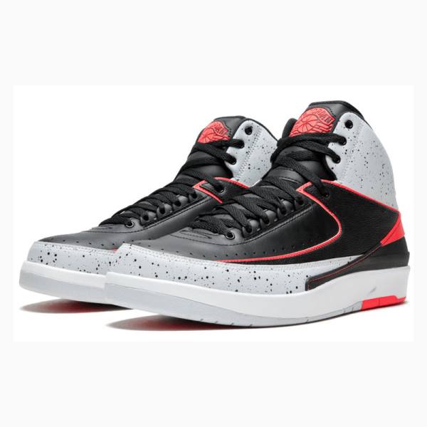 White / Black / Red Men's Nike Retro Black Infrared Basketball Shoes Air Jordan 2 | JD-362VJ