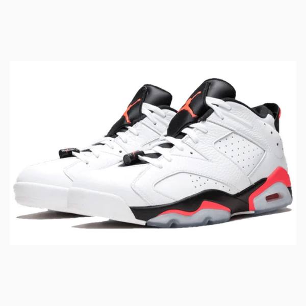 White / Black / Red Men's Nike Retro Low Infrared Sneakers Air Jordan 6 | JD-682AK