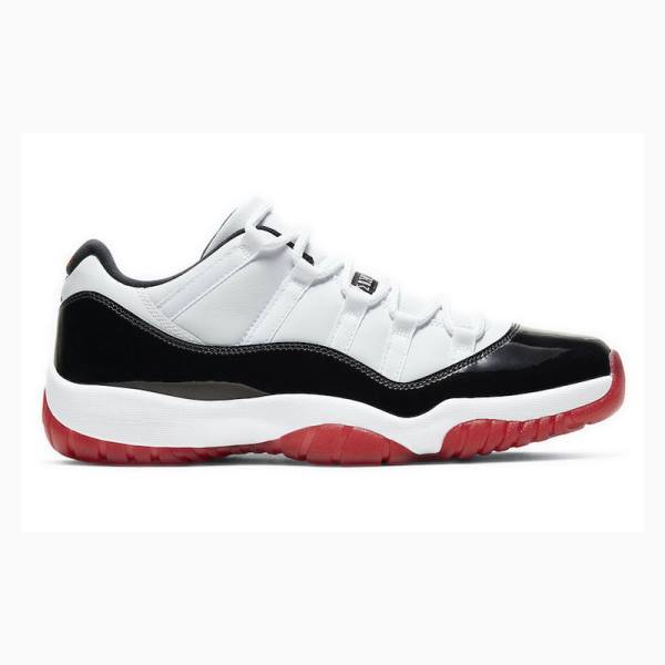 White / Black / Red Men's Nike Retro Low Concord Bred Sneakers Air Jordan 11 | JD-758NL