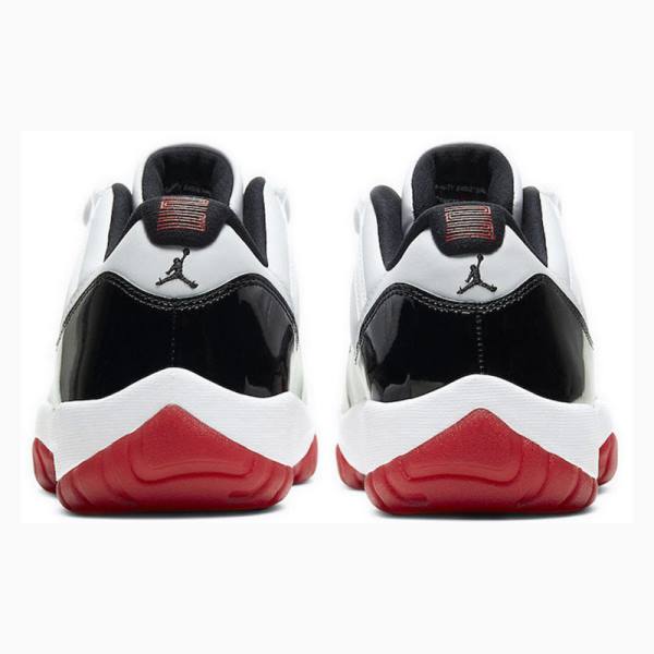 White / Black / Red Men's Nike Retro Low Concord Bred Sneakers Air Jordan 11 | JD-758NL