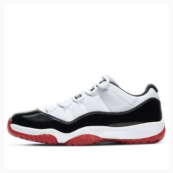 White / Black / Red Men\'s Nike Retro Low Concord Bred Sneakers Air Jordan 11 | JD-758NL