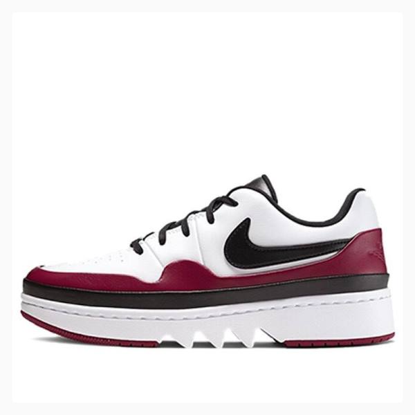 White / Black / Red Women\'s Nike Jester XX Low Laced Sneakers Air Jordan 1 | JD-675UB