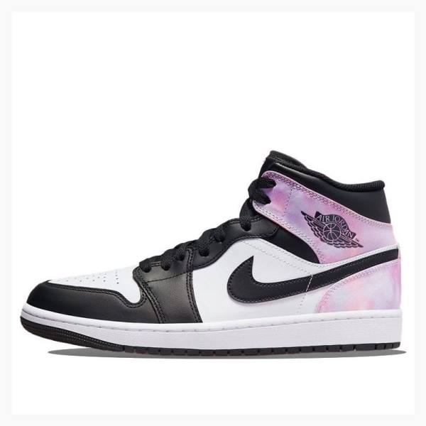 White / Black / Rose Men\'s Nike Mid SE Amethyst Wave Basketball Shoes Air Jordan 1 | JD-265JS